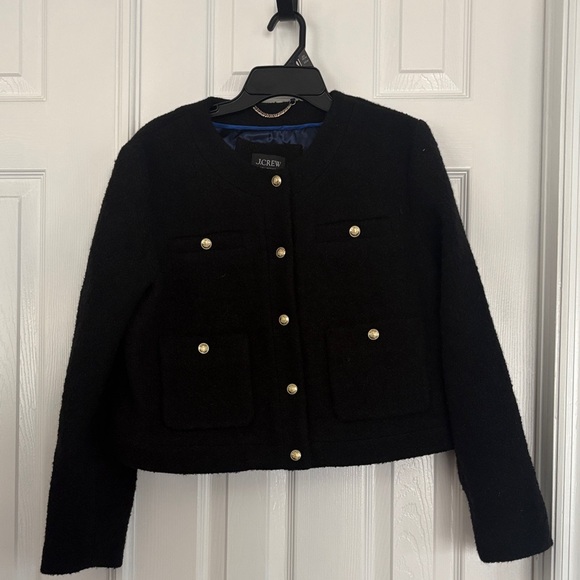 J. Crew Collection Isabelle Lady Tweed Snap Button Up Wool blend Jacket Size 14 - Picture 1 of 8